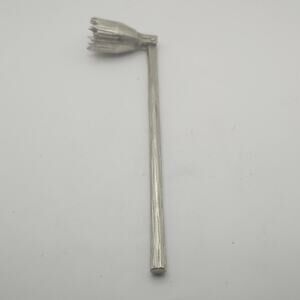 Vintage Flower Candle Snuffer Pewter Tone Long Handle Metal Home Decor Accent